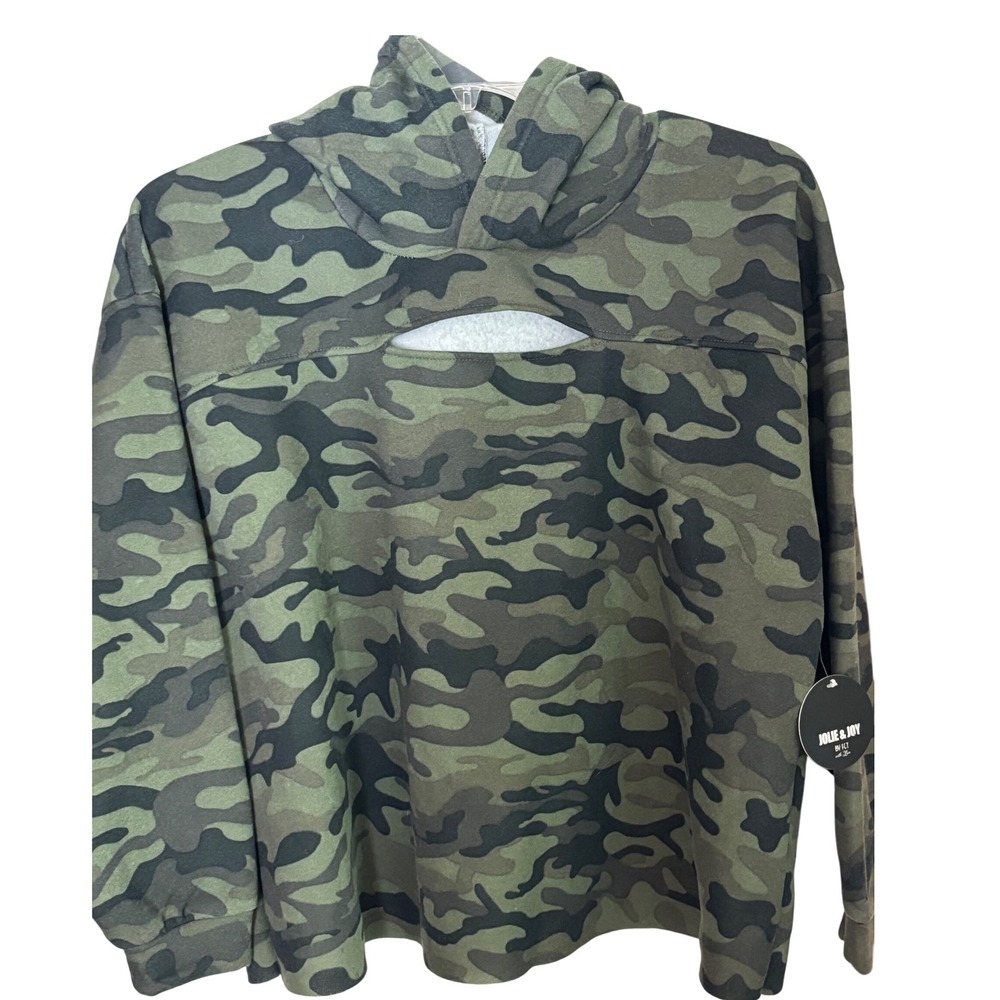 Camo Cutout Hoodie - Olive Green Camouflage